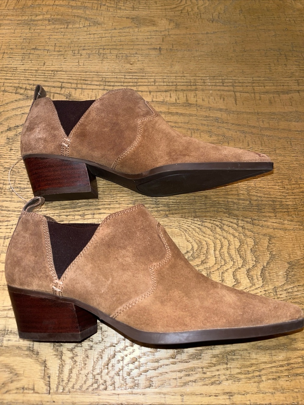 Nine West Womens Size 6 M Brown Suede Ankle Western Boots Booties